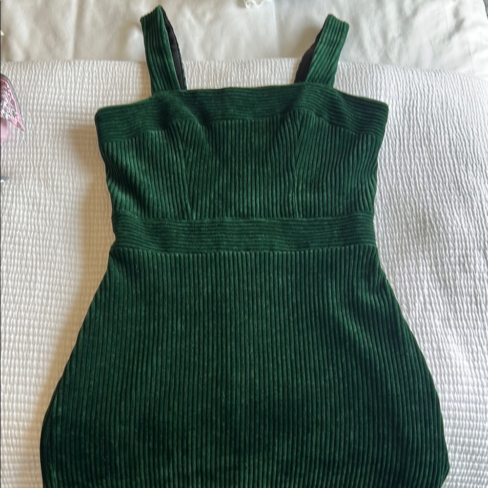 Amanda Uprichard Green Corduroy Dress